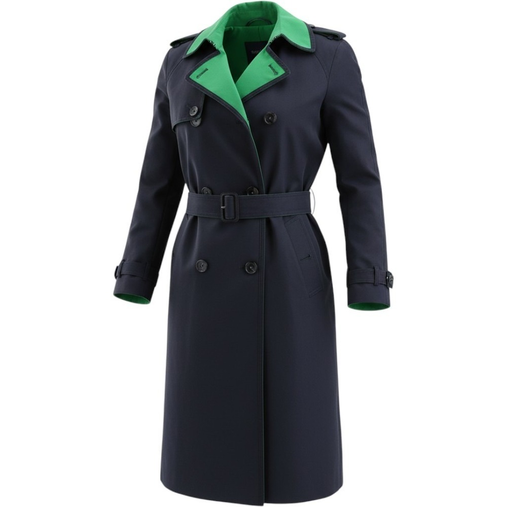 3.1 Phillip Lim x Target Women's Double Breasted Trench Jacket Navy Green XS
